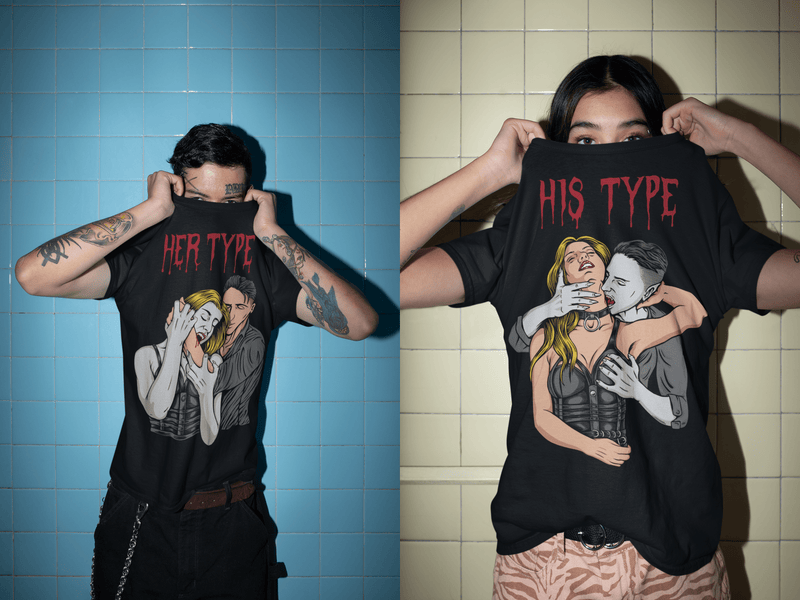 "Her Type" Vampire Couple's Shirt